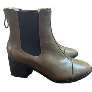 Journee Collection Nigella Brown Booties Back Zip Chelsea Boot NEW  Size 7